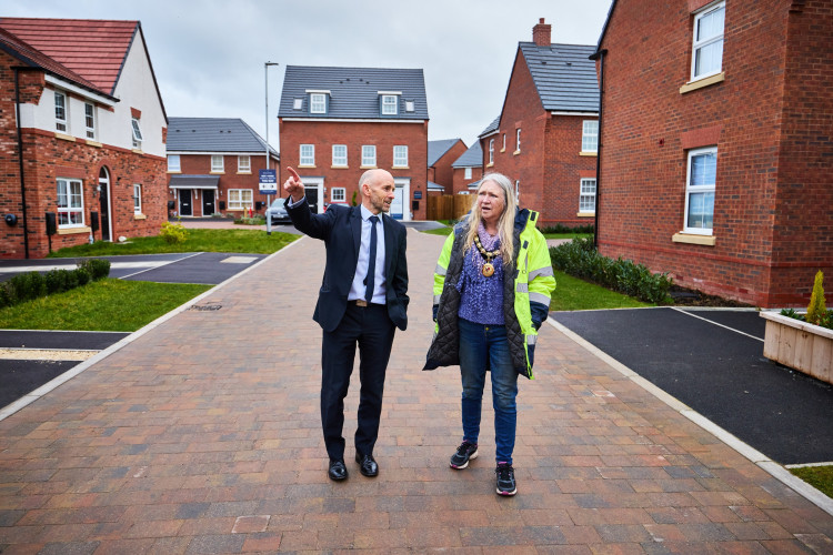 Mayor of Nantwich, Mary Slinn, was invited by David Wilson Homes to visit its 188-home Maylands Park development (Photo: Supplied).