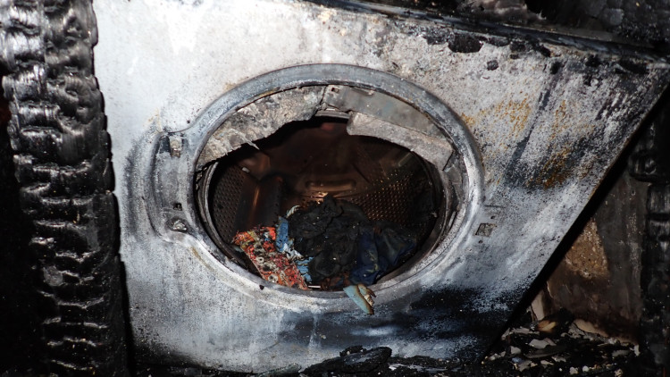 The washing machine believed to be the cause of the blaze (credit: London Fire Brigade).