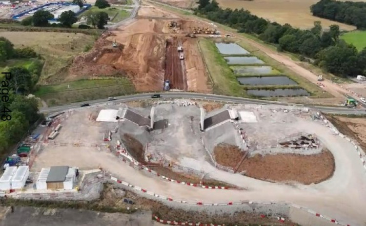 HS2 works along Lavender Hall Lane (image via HS2)