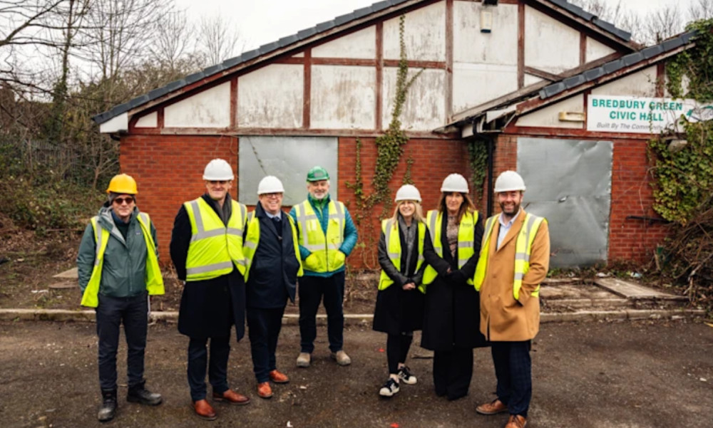 Work has started on 12 new homes for residents with learning disabilities on the site of the former Bredbury civic hall (Image - Stockport Council)