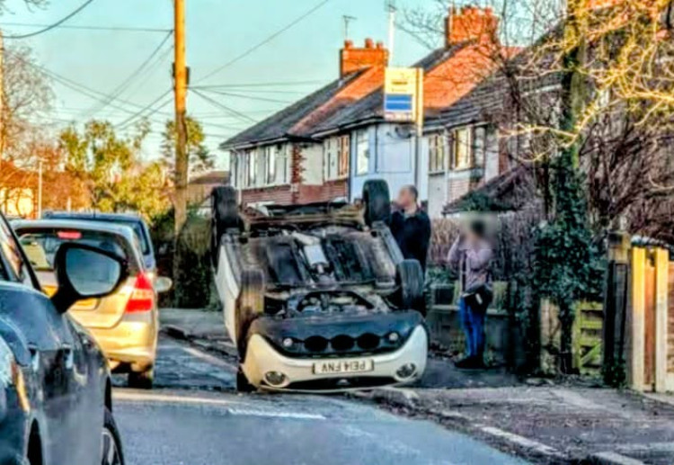 On Tuesday 17 February, Cheshire Police were alerted to a crash on Wistaston Green Road (Photo: Supplied).