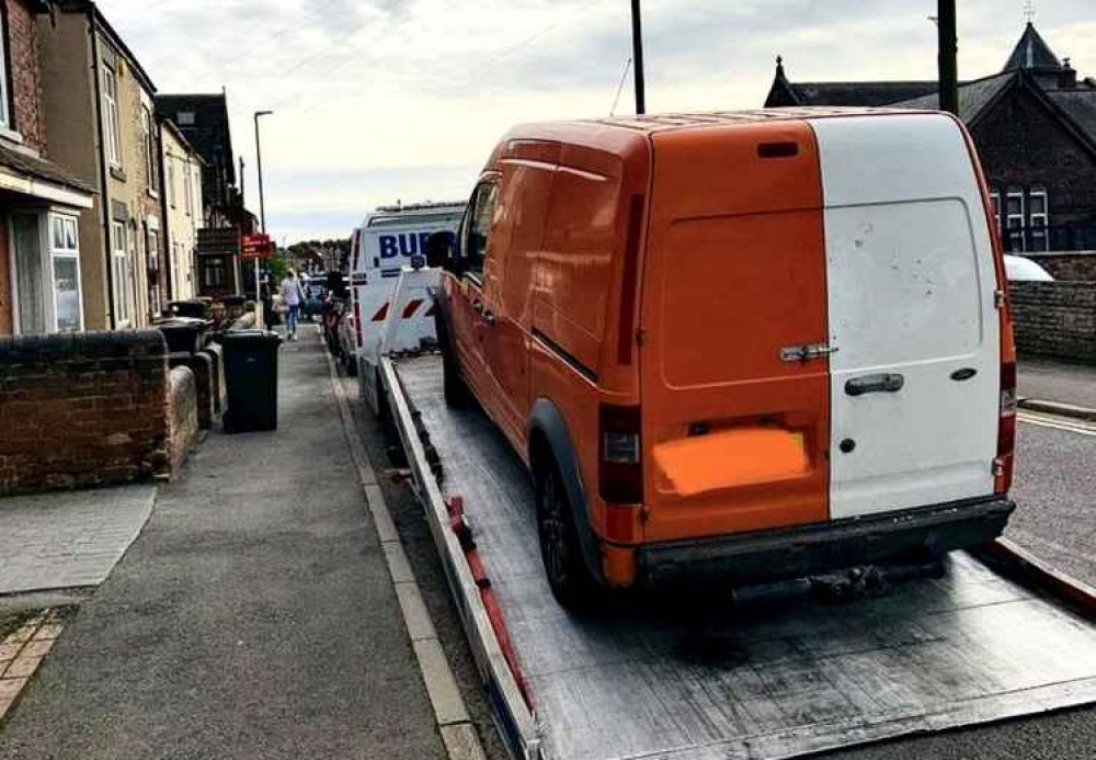 The van was seized in Woodville. Photo: Swadlincote SNT