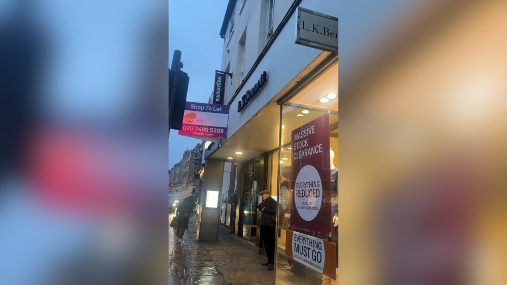 The LK Bennett branch on Hill Road, Richmond is set to close, with a clearance sale now under way (credit: Nub News).