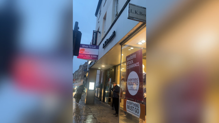 The LK Bennett branch on Hill Road, Richmond is set to close, with a clearance sale now under way (credit: Nub News).