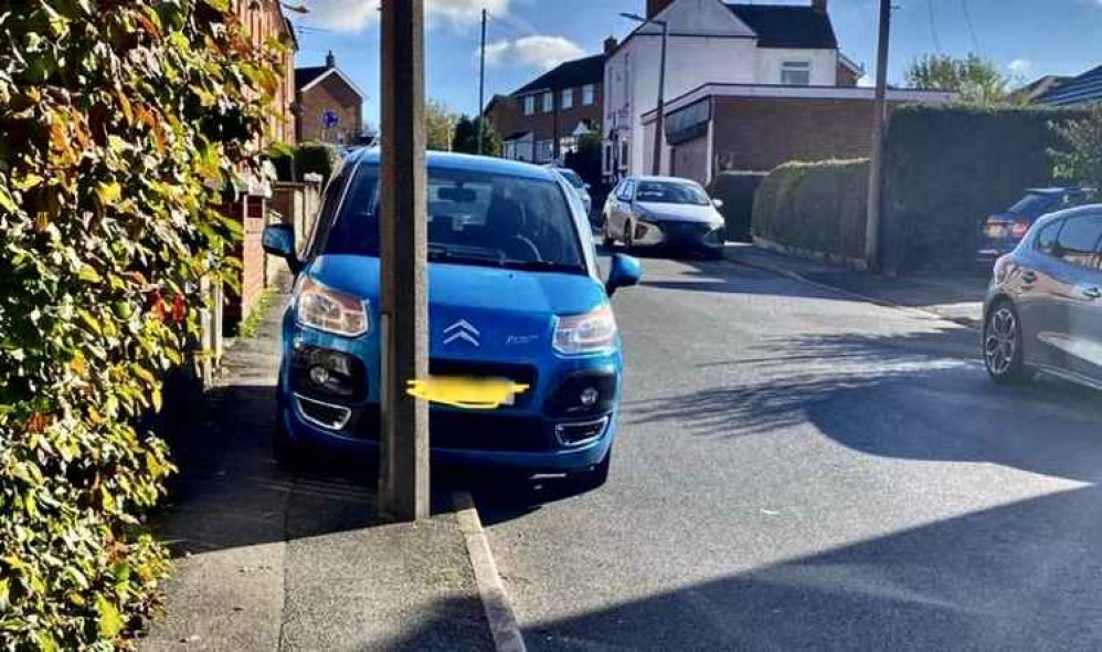 Police posted photos of cars illegally parked in Newhall last week. Photo: Swadlincote SNT