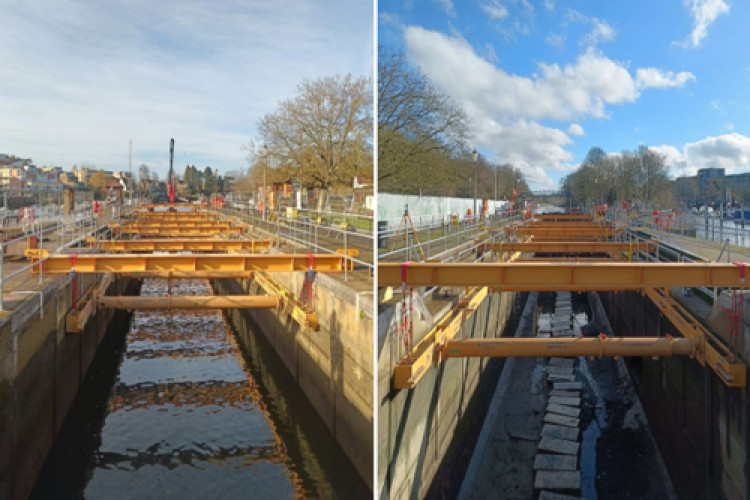 The works to Teddington Launch Lock are expected to be completed by summer 2026 (Credit: The Environment Agency)