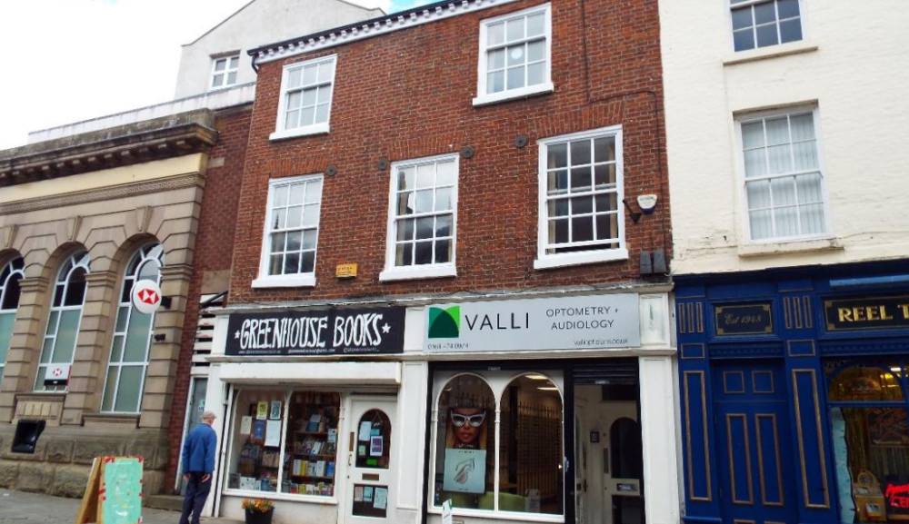 Plans have been submitted for two new apartments in the upper floors of 13-15 Great Underbank, above Greenhouse Books and Valli (both shops would remain open) (Image via SMBC planning portal)