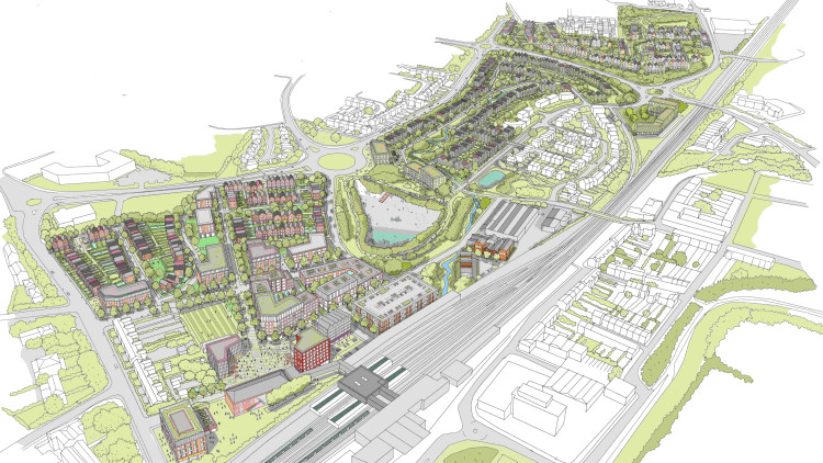 A potential layout of the Stafford Station Gateway area (image via Staffordshire County Council)