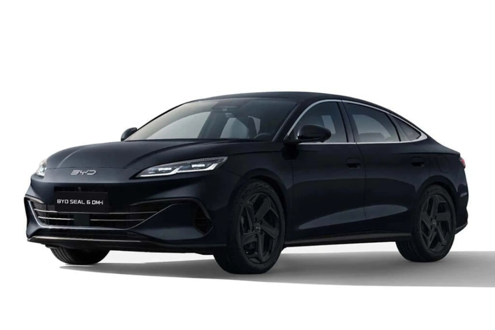 The wave-inspired front grille gives the SEAL 6 a bold presence (Swansway)