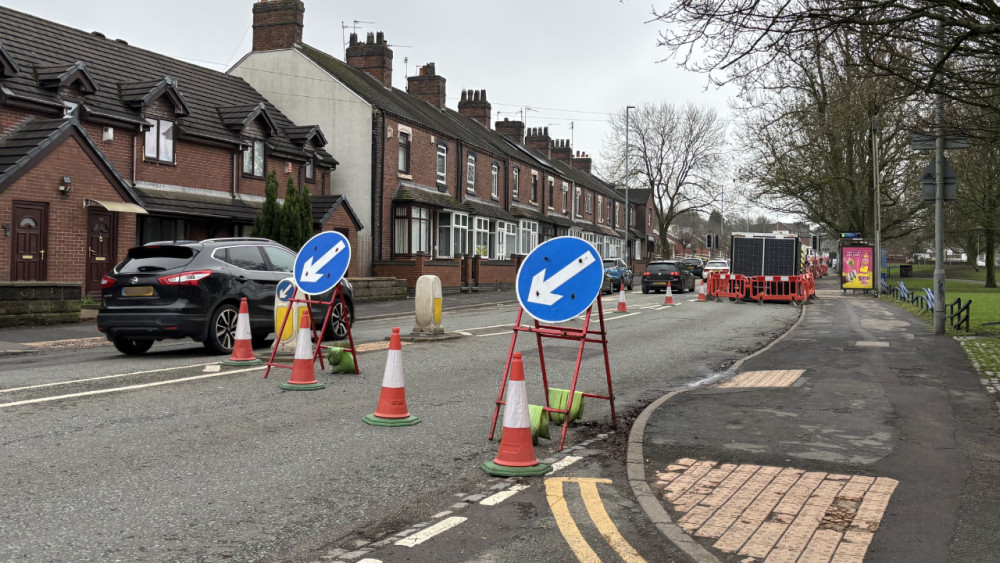 The temporary one‑way system currently in place on Hanley Road will be lifted on Friday 20 February (image via Nub News)