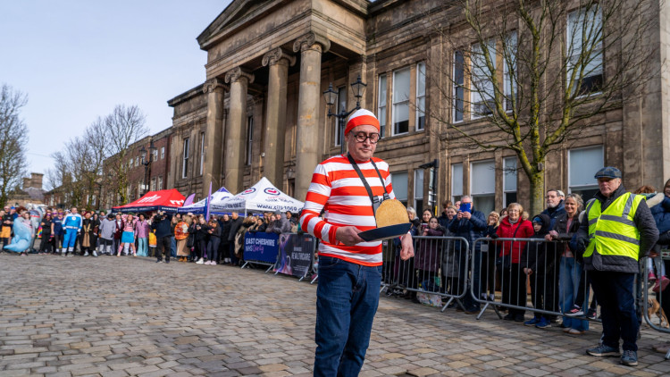 The 2026 Macclesfield Pancake Race smashed 'all previous records', organisers say (Credit: Nub News)