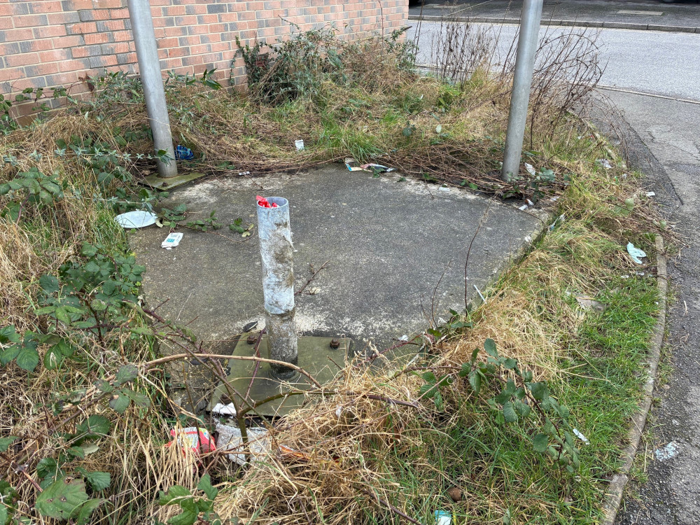Litter outside the West Rail Station.
