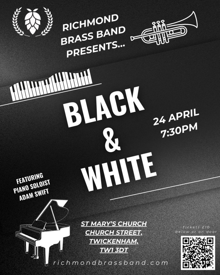 Richmond Brass Band's April Concert - Black and White 