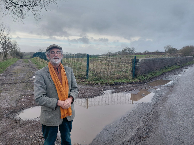 Strawberry Line Society chairman Mick Fletcher near Stump Cross Bridge on Ridge Road in Shepton Mallet. CREDIT: Daniel Mumby