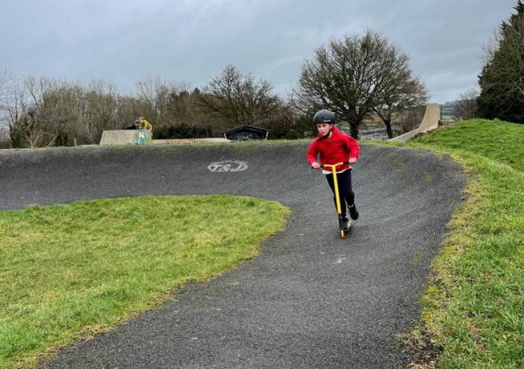 Shepton Mallet's skate park and pump track on Old Wells Road are ready for action. 