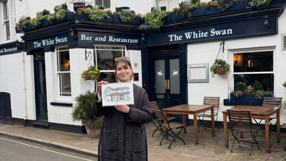 Artist Lydia Wood has included The White Swan in Richmond in her upcoming book celebrating London’s pubs (credit: Lydia Wood Drawings/Facebook).