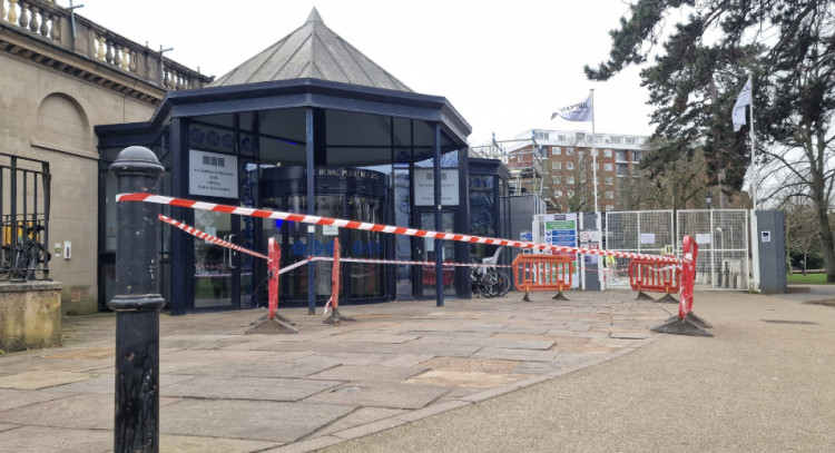 Essential maintenance at Royal Pump Rooms is underway involving temporary paving to ensure safety (image via  Leamington Spa Art Gallery & Museum)