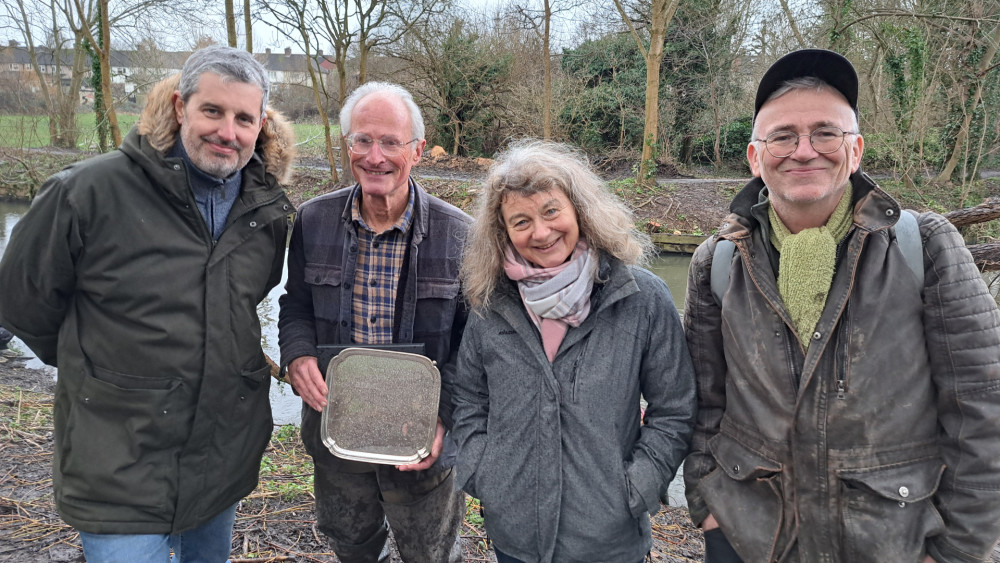 (Left to right) Thames Rivers Trust CEO Miles Morgan, Ian Mckinnon, Yvette de Garis and Rob Gray (credit: Thames River Trust).