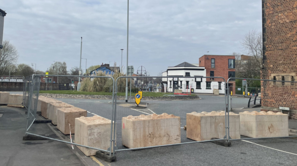 The Greek Street roundabout seen in March 2025 not long after having closed (Image - Nub News)