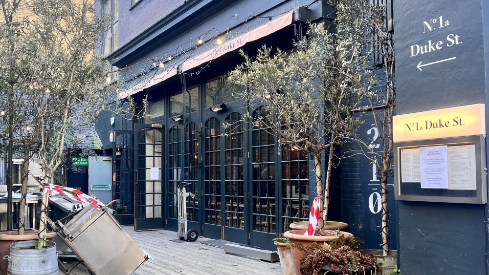 No. 1a Duke Street has shut its doors until 13 March (credit: Nub News).