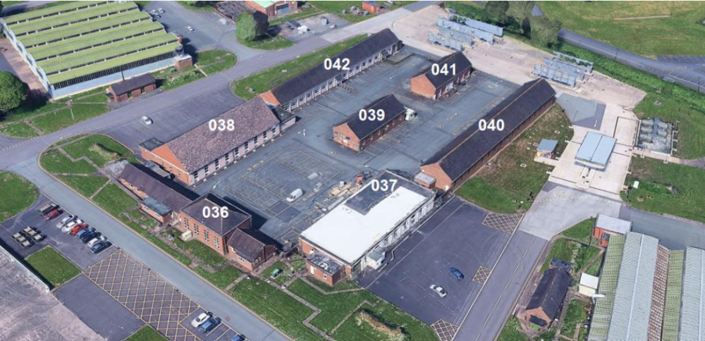 Buildings earmarked for demolition at Beacon Barracks (image via planning application)
