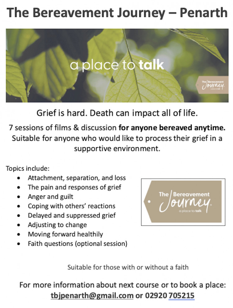 The Bereavement Journey in Penarth starts 8/4/26