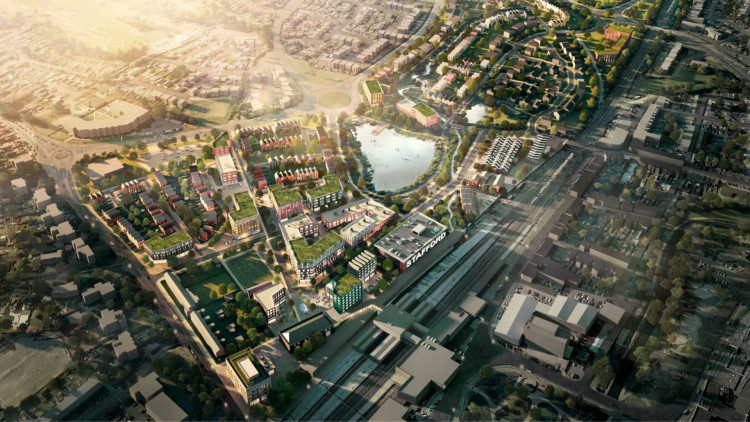 What the area might look like after the regeneration (image via Hawkins\Brown)