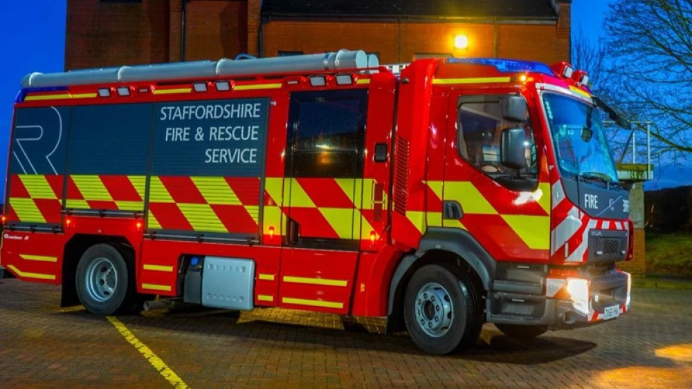 One appliance attended the scene and extinguished the fire using a hose reel jet (image via Staffordshire Fire and Rescue)