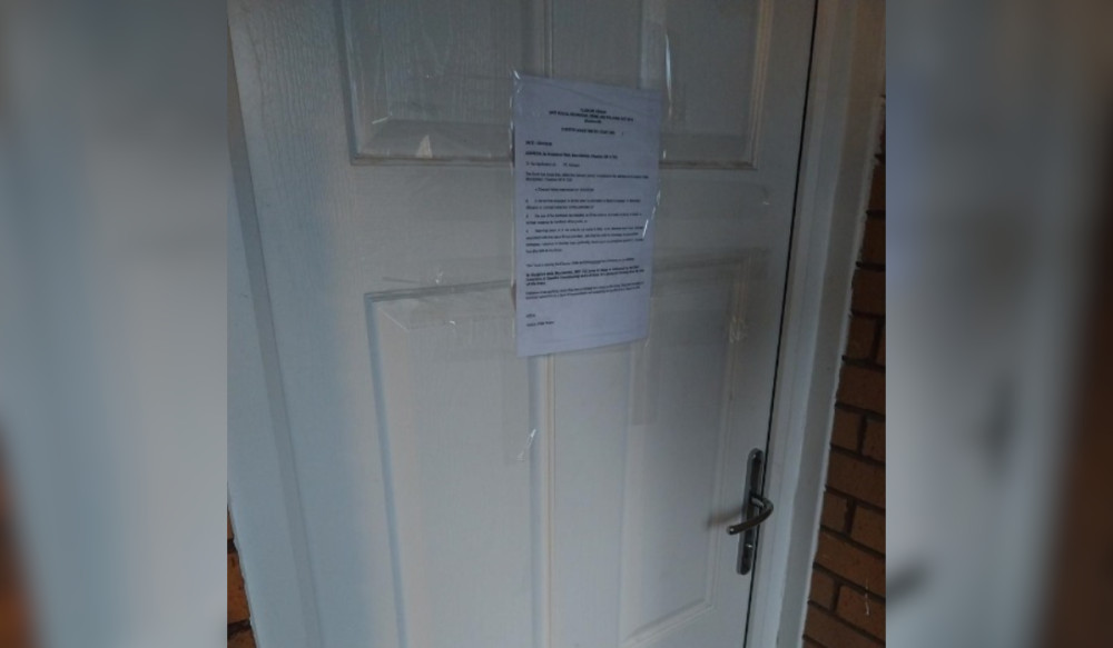 A property on Knutsford Walk in Macclesfield has been shut down by police (Credit: Cheshire Police)