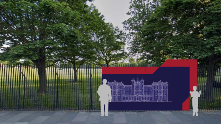 An artist impression of one of the hoards proposed for Kneller Hall School in Twickenham (credit: Planning application).