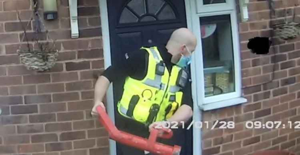 Police released a photo of the morning raid. Photo: Swadlincote SNT