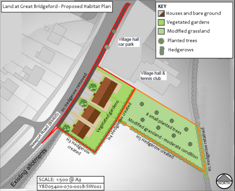 Plans for the new homes at Great Bridgeford (image via planning application)