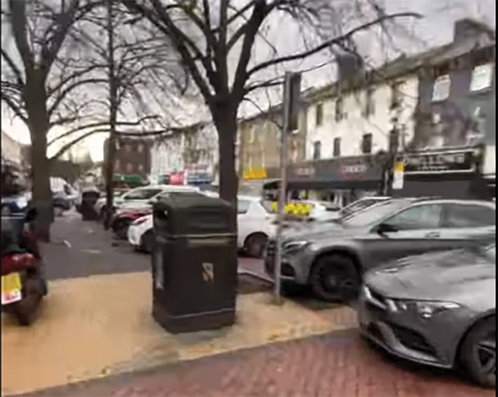 Cars packed onto Grays High Street pedestrian zone on a recent Sunday. 