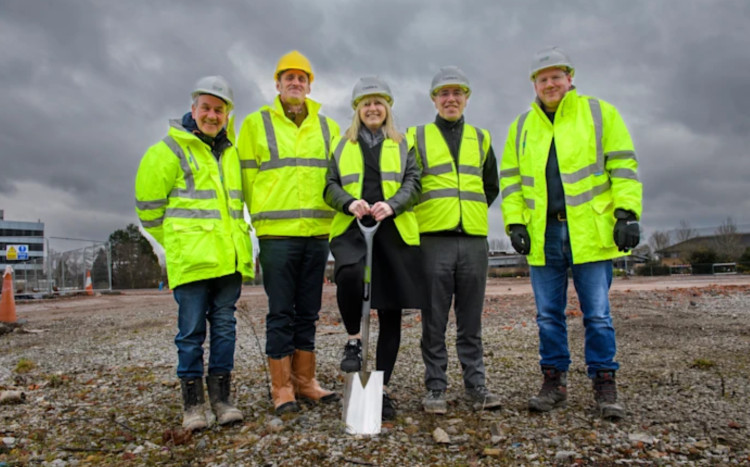 Construction work has started on Cheadle Eco Park, a seven-acre development on Bird Hall Lane delivering modern new workspaces (Image - Stockport Council)