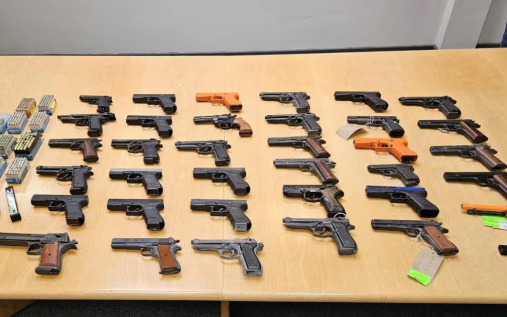 A total of 33 firearms were surrendered during the month-long campaign, including 21 Bruni branded Top-Venting Blank-Firing (TVBF) weapons.