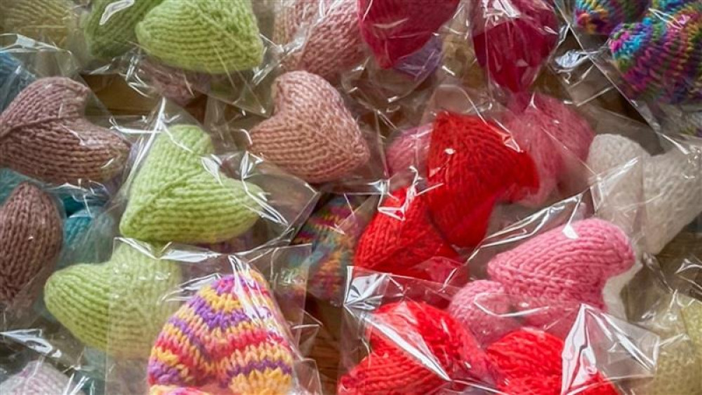 The Measham Friendship Group is giving back to the community by hand-making more than 800 hearts (Photo: Leicestershire County Council)