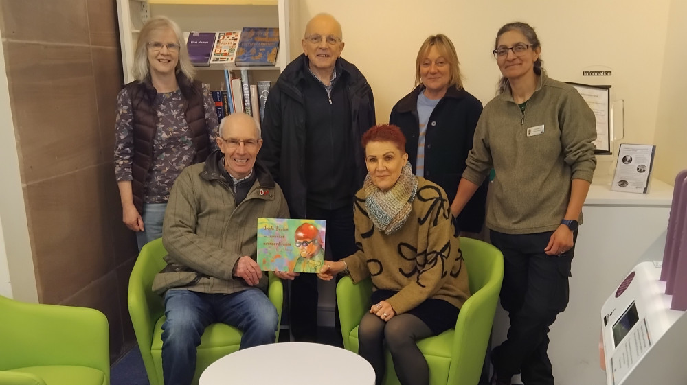 From left - Candy Evans of Spring View Publications, Cllr Richard Dickson, Michelle Williams of Castle Home Luxuries, Cllr Alison Insley, Nick Green, and Judy Brook of Kenilworth Books (image supplied)