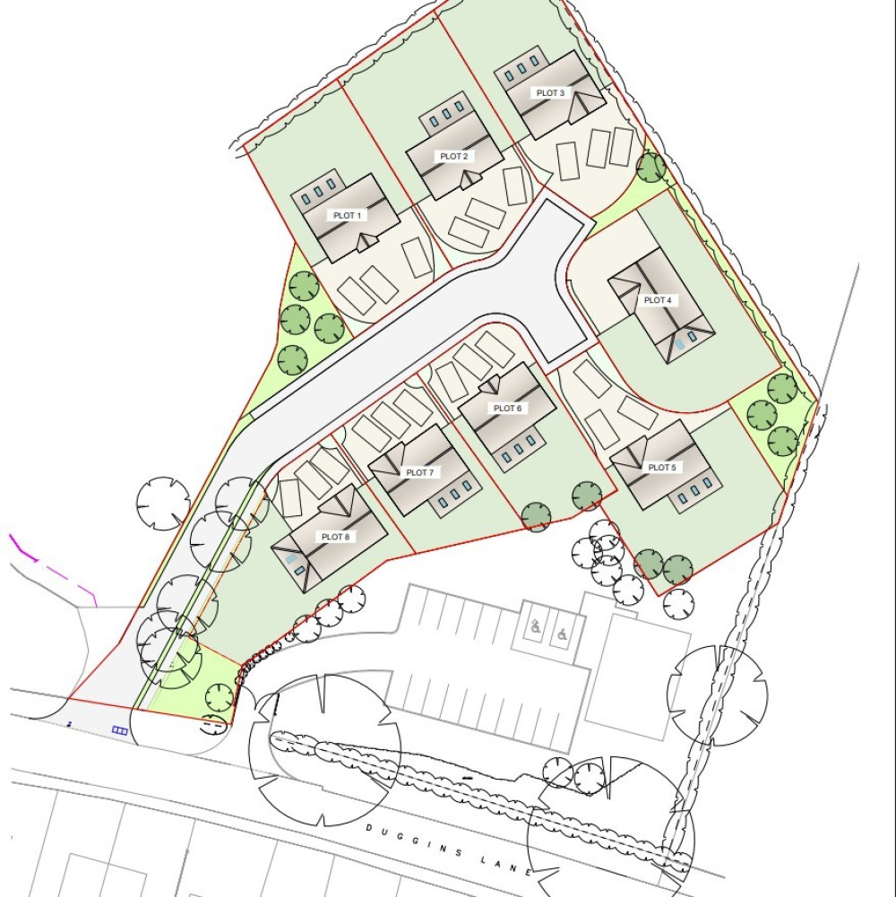 Outline plans for the development off Duggins Lane (image via planning application)
