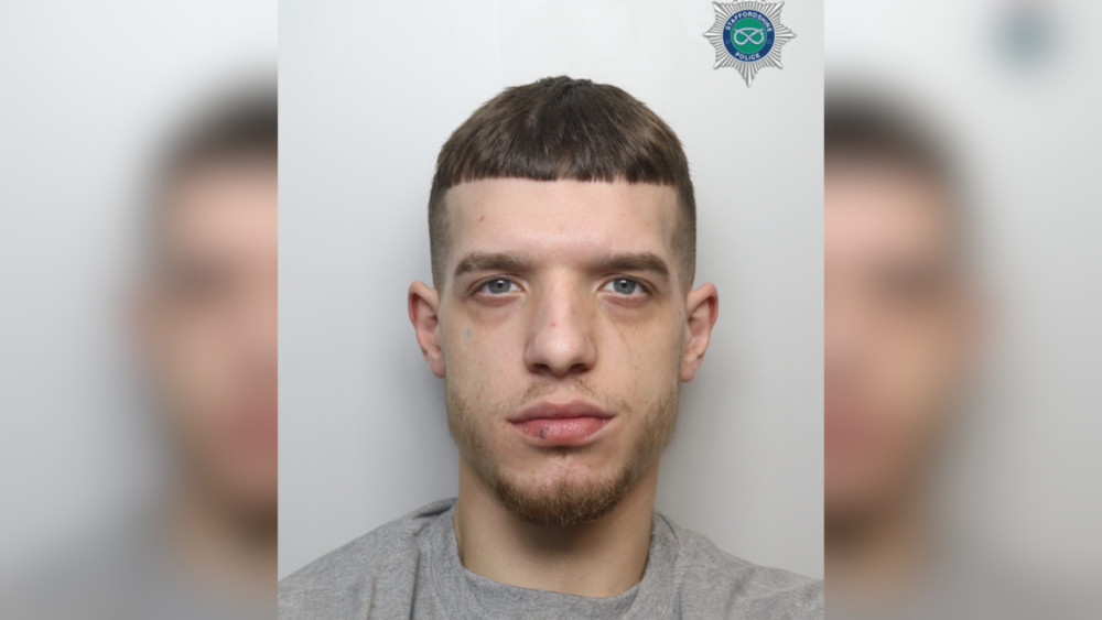 Matthew Grieves pleaded guilty to possession of an offensive weapon in a public place at Stoke-on-Trent Crown Court (image via Staffordshire Police) 