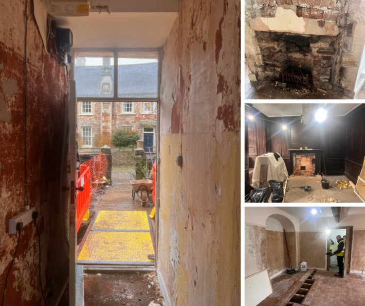 Conservation at Wells' historic No. 12 Vicars' Close reveals medieval decoration traces (Photos: Wells Cathedral) 