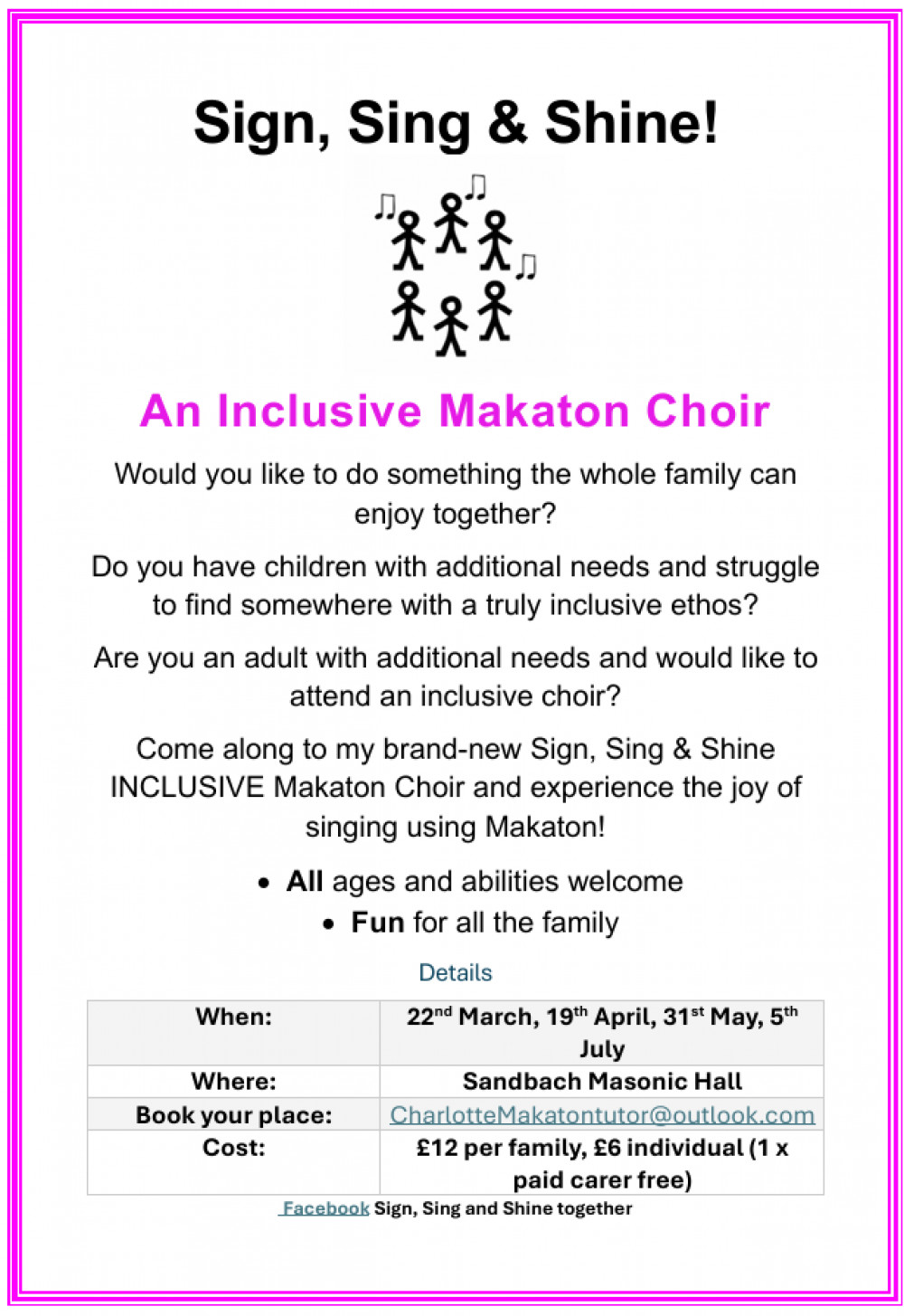 Sign, sing and shine! Inclusive Makaton Choir 