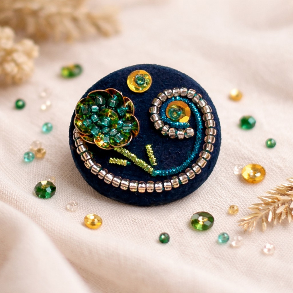 Beaded Embroidery Brooch