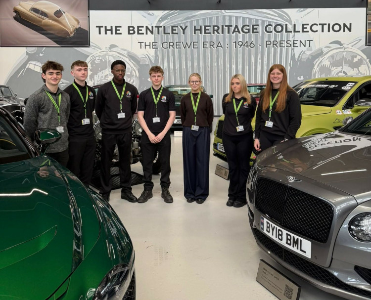 Year 12 T Level Engineering students from Crewe Engineering & Design UTC have officially begun their industry placements with Bentley Motors (Photo: Supplied).