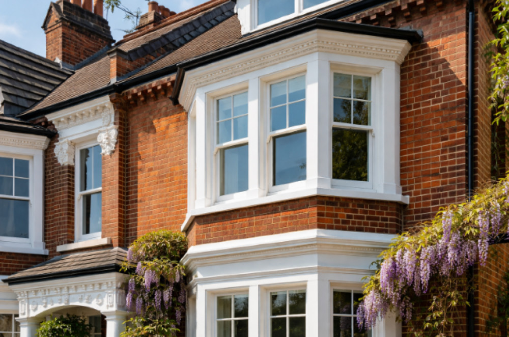 Victorian sash windows being carefully restored on a classic terrace in Kingston upon Thames, preserving the character of the home while upgrading comfort for modern living