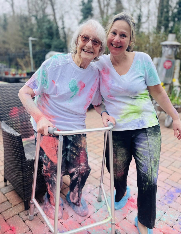 Residents at Milford Lodge care home were immersed in a burst of colour and culture as they celebrated the Hindu festival of Holi 
