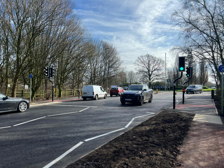 The first phase of highway improvement works have been completed at Peacock Roundabout on the A51 Nantwich Bypass (Photo: CEC Highways).