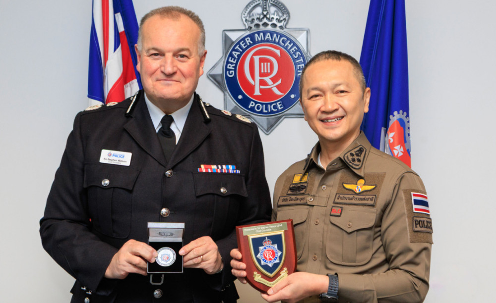 Greater Manchester Police hosted a senior delegation from Thailand's Royal Police to discuss tactics, challenges, and more (Image - GMP)
