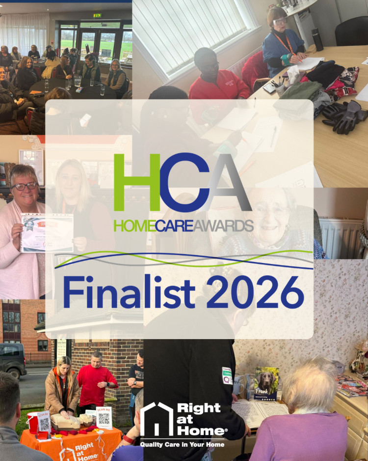 Right at Home South Cheshire and Mid Cheshire have been named a finalist in the prestigious 2025 Home Care Awards.