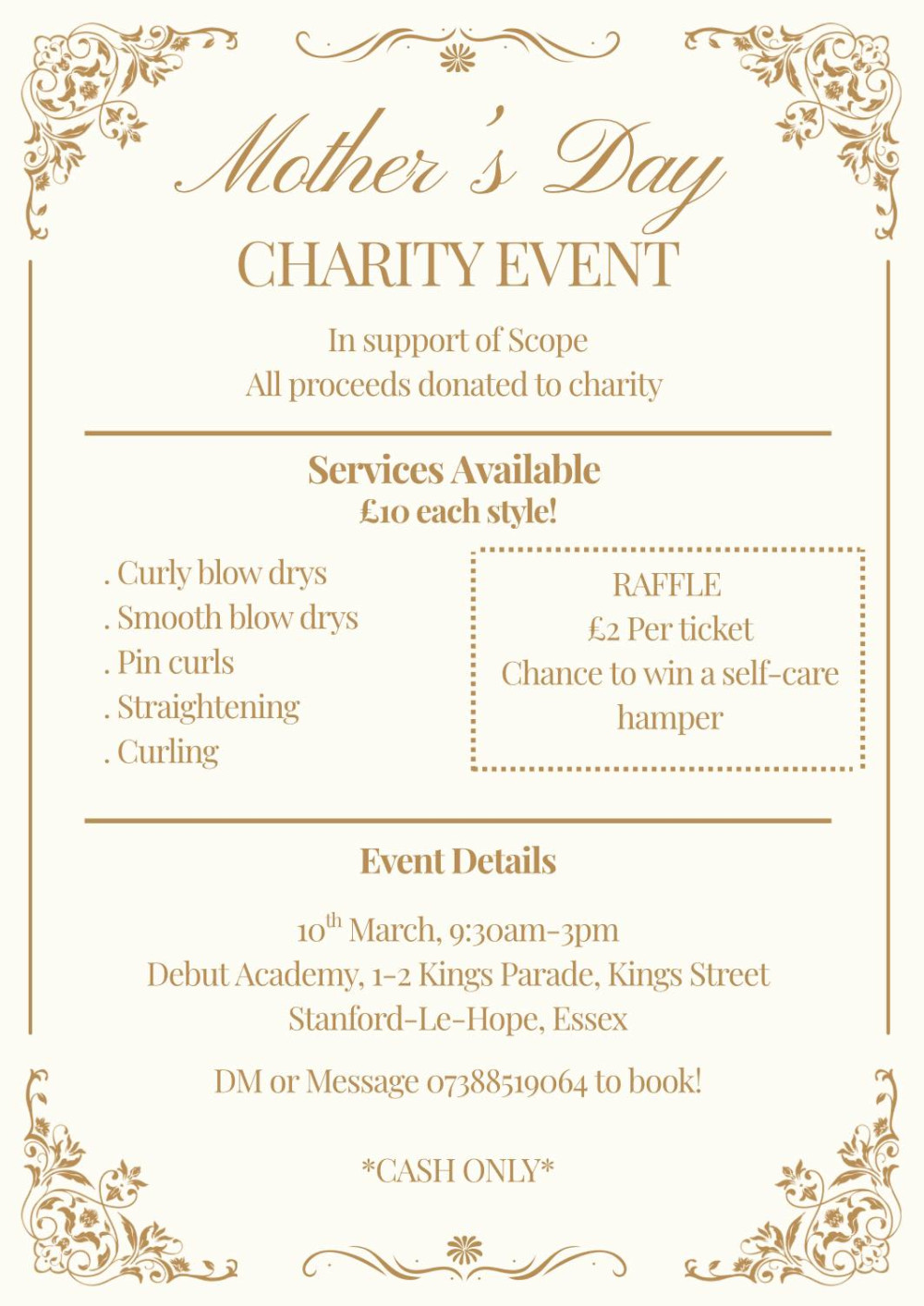 Charity event for Scope