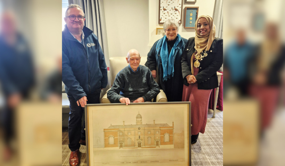  Cyril Morris has been commended by the Lord Mayor of Chester, Sherin Akhtar, alongside representatives from the The Bluecoat Charity (Image supplied)